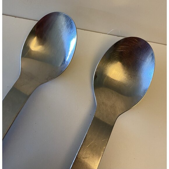 Pair Dansk SUMMERHOUSE Summer House Blue Stainless Flatware 2 Serving Spoons Set - Picture 2 of 10